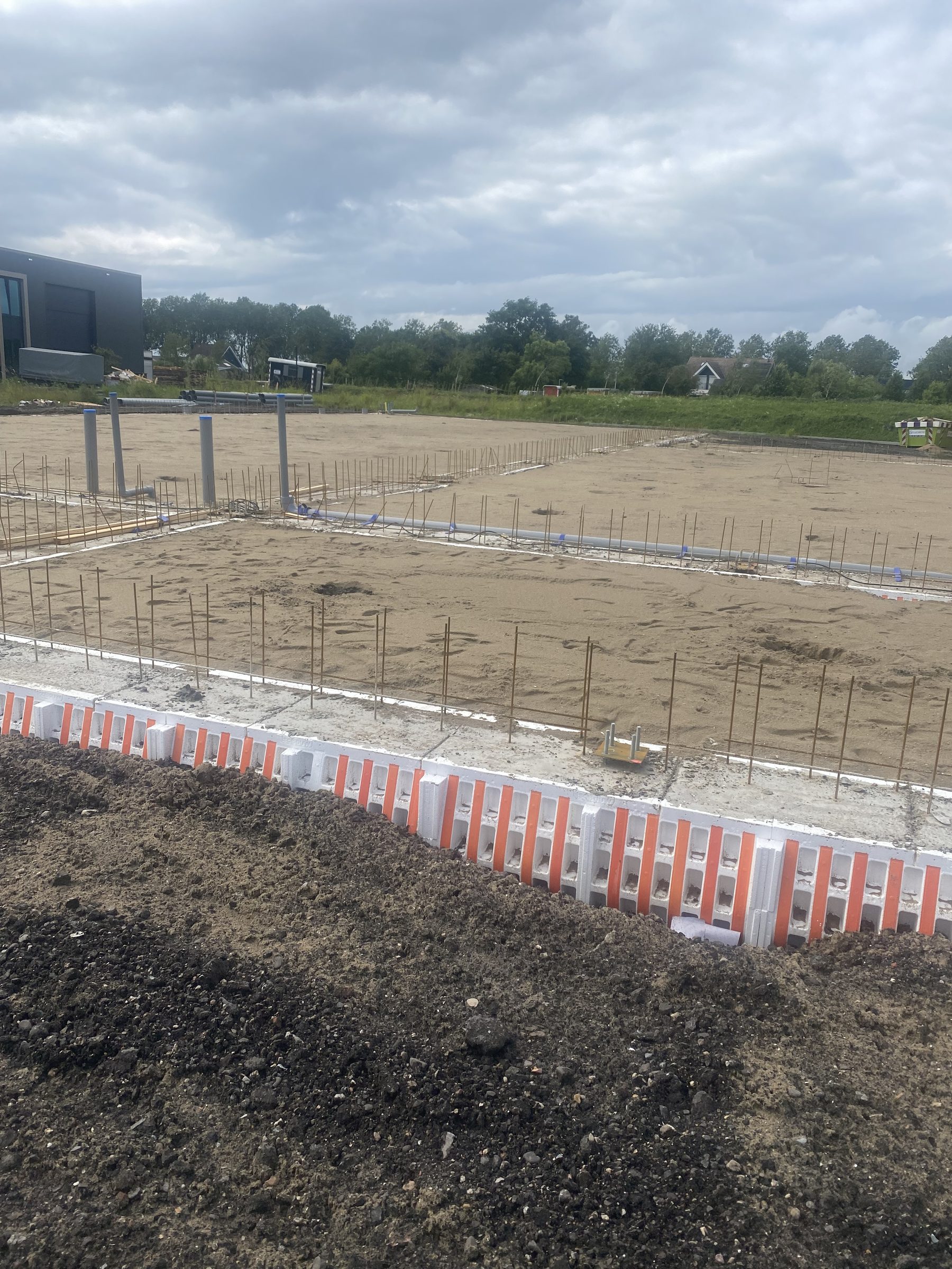 Wapening en bekisting van de fundering